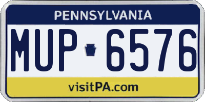 PA license plate MUP6576
