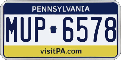 PA license plate MUP6578