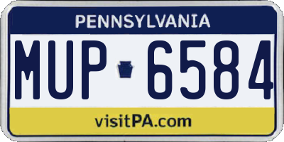 PA license plate MUP6584