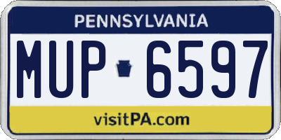 PA license plate MUP6597