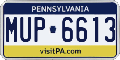 PA license plate MUP6613