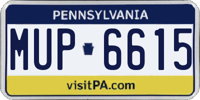 PA license plate MUP6615