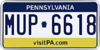 PA license plate MUP6618