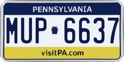 PA license plate MUP6637