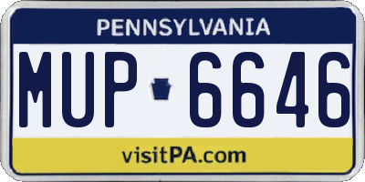 PA license plate MUP6646