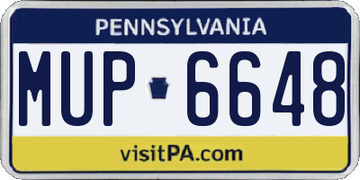 PA license plate MUP6648