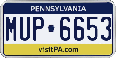 PA license plate MUP6653