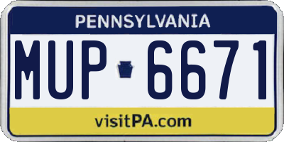PA license plate MUP6671