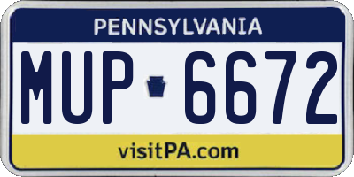 PA license plate MUP6672