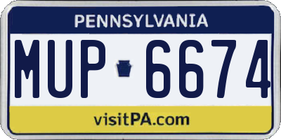 PA license plate MUP6674