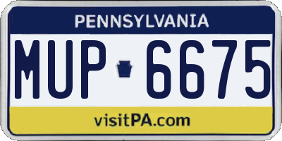 PA license plate MUP6675