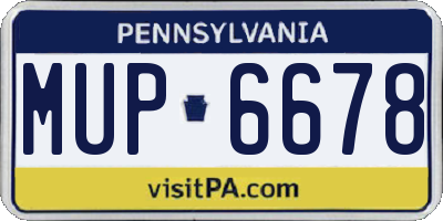 PA license plate MUP6678