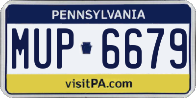 PA license plate MUP6679