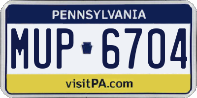 PA license plate MUP6704