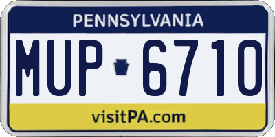 PA license plate MUP6710