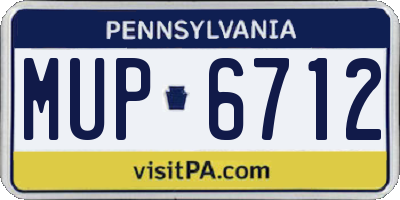 PA license plate MUP6712