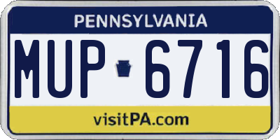 PA license plate MUP6716