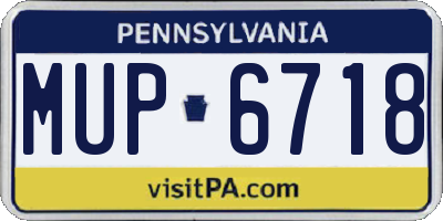 PA license plate MUP6718