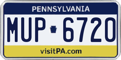 PA license plate MUP6720