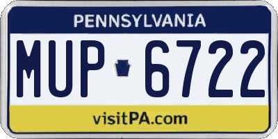 PA license plate MUP6722
