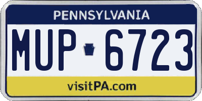 PA license plate MUP6723