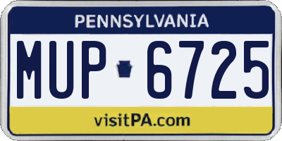 PA license plate MUP6725