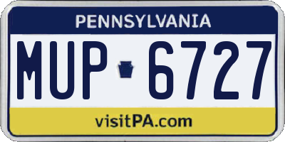 PA license plate MUP6727