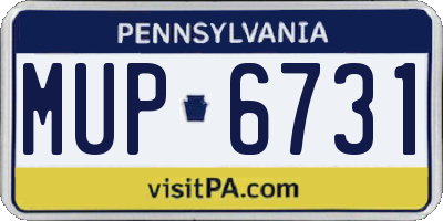 PA license plate MUP6731