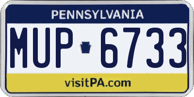 PA license plate MUP6733