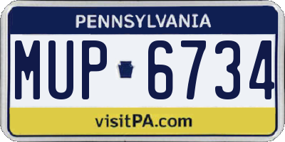 PA license plate MUP6734