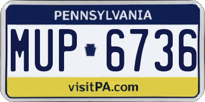 PA license plate MUP6736