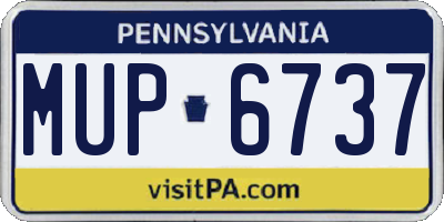 PA license plate MUP6737