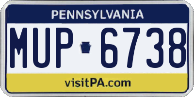 PA license plate MUP6738