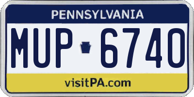 PA license plate MUP6740