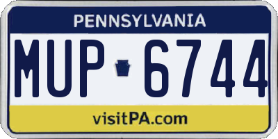 PA license plate MUP6744