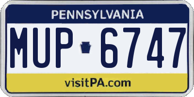 PA license plate MUP6747