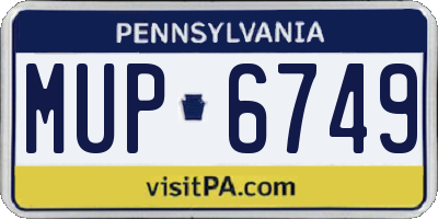 PA license plate MUP6749