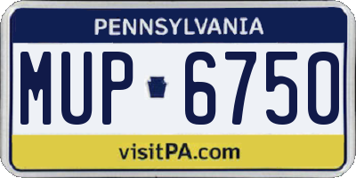 PA license plate MUP6750