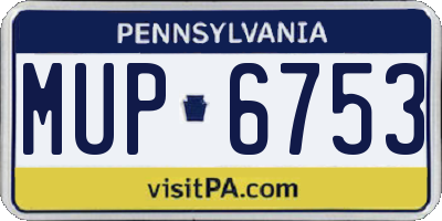 PA license plate MUP6753