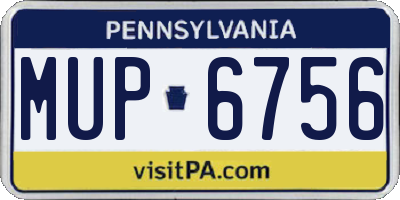 PA license plate MUP6756