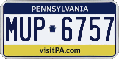 PA license plate MUP6757