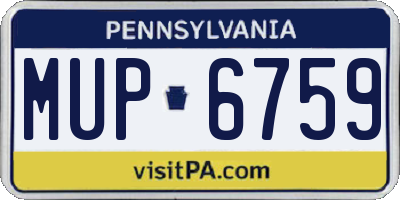 PA license plate MUP6759