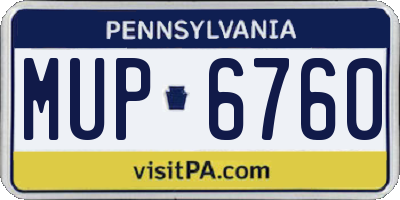 PA license plate MUP6760