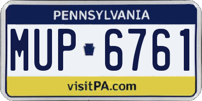 PA license plate MUP6761