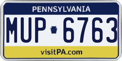 PA license plate MUP6763