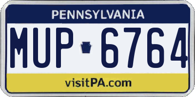 PA license plate MUP6764