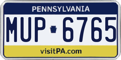 PA license plate MUP6765