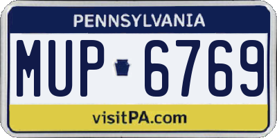 PA license plate MUP6769