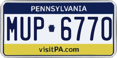 PA license plate MUP6770