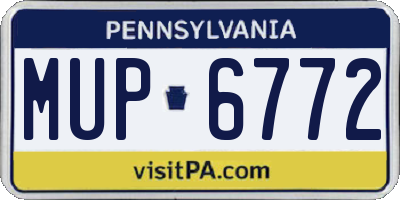 PA license plate MUP6772